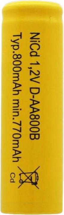Immagine prodotto AccuCell Batteria ricaricabile Flat Top, Mignon AA senza capocorda di saldatura (1 pz., AA, 600 mAh, Accumulatore di carica elettrica)