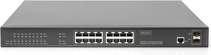 Actual product image Digitus 16 Port L2+ Managed Gigabit Ethernet PoE+ Switch 2 x SFP (16 ports)