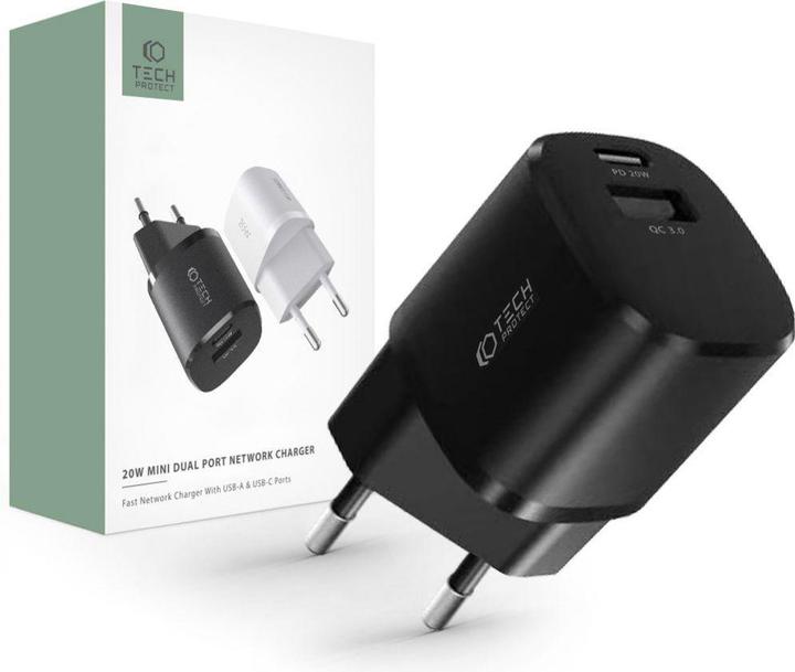 Image du produit Tech-Protect Télécharger 1x USB-A 1x USB-C 3 A (THP1555) (20 W, 1 portion)