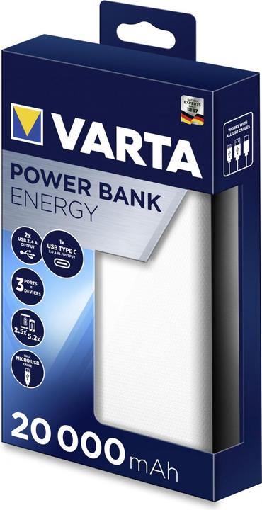 Productafbeelding Varta Energie 20000 (20000 mAh, 15 W, 74 Wh)