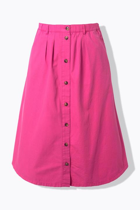 Actual product image Ulla Popken Button Front Denim Skirt (58)