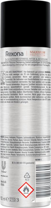 Actual product image Rexona Maximum protection (Spray, 150 ml)
