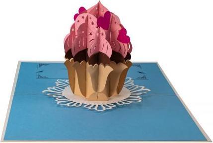 Produktbild Hervorragend 3D Pop-up Karte Cupcake weiss (1 Stk.)