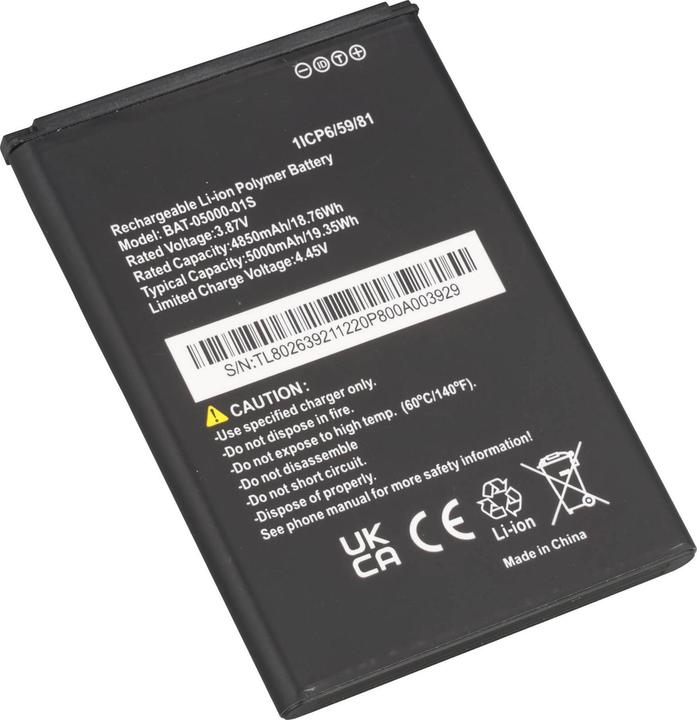 Produktbild AccuCell Akku passend für Sonim XP10, Li-ion, 3,87V, 5000mAh, 19,4Wh