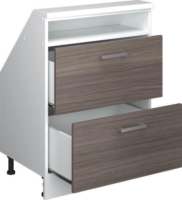 Produktbild Vichy Dachschrägenschrank Rion, Edelgrau/Weiss/Weiss, mit 2 Schubladen (46 x 46 x 81.60 cm)