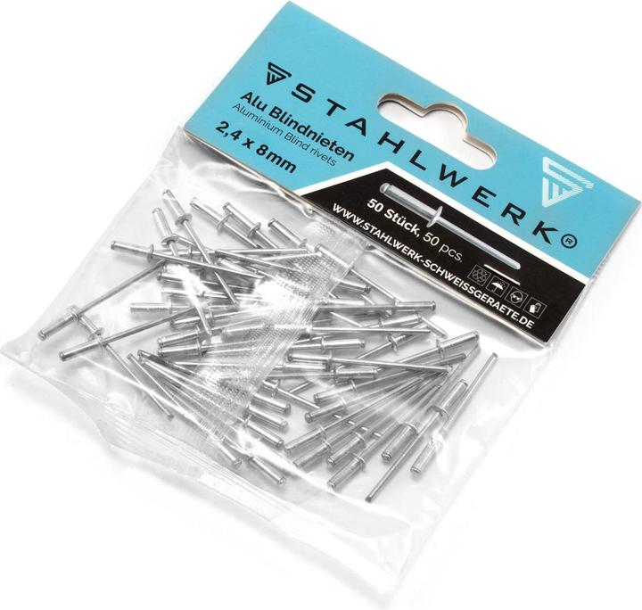 Actual product image Stahlwerk Aluminium blind rivets set of 2 2.4 x 8 mm + 3.2 x 10 mm for blind riveting pliers
