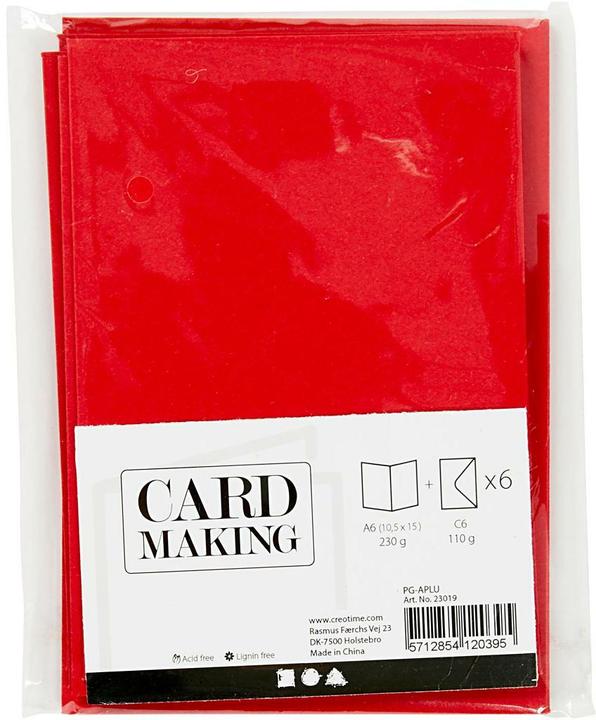 Produktbild Creativ Company Blanco-Doppelkarten, Rot, 6 Stück (6 Stk.)
