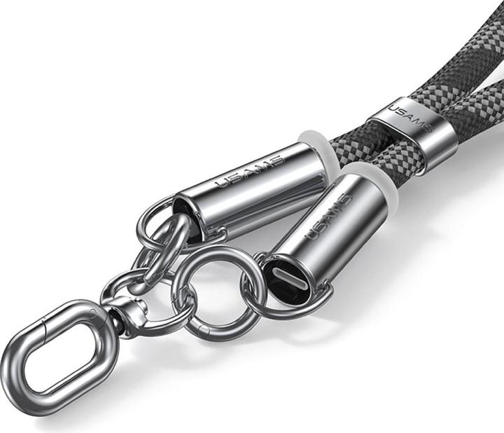 Produktbild Usams Smycz do telefonu z kablem do ładowania SJ745 60W USB-C do USB-C 1.2m czarny (1.20 m, USB 3.2 Gen 1, 60 W)
