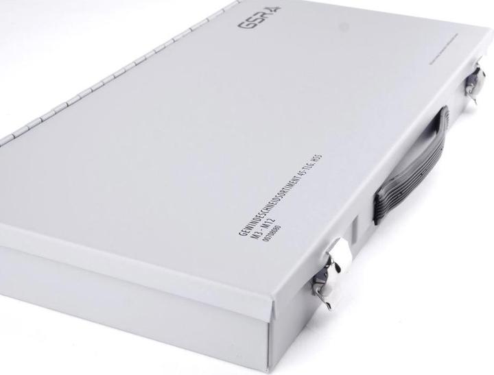 Produktbild GSR 45 tlg HSS DIN Gewindeschneidsortiment M3-M12 mit HSS- Kernlochspiralbohrern und Haltewerkzeuge