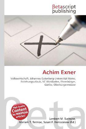 Produktbild Achim Exner (Deutsch, 2010)