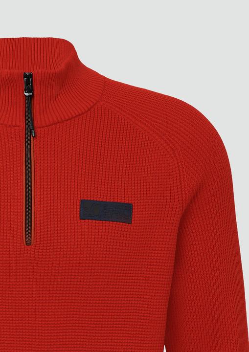 Produktbild s.Oliver Strickpullover Pullover aus Strukturstrick mit Troyer-Kragen (L)