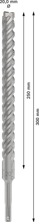 Actual product image Bosch Zubehör PRO SDS plus-5X hammer drill bit, 20 x 250 x 300 mm (up to 20 millimetres)