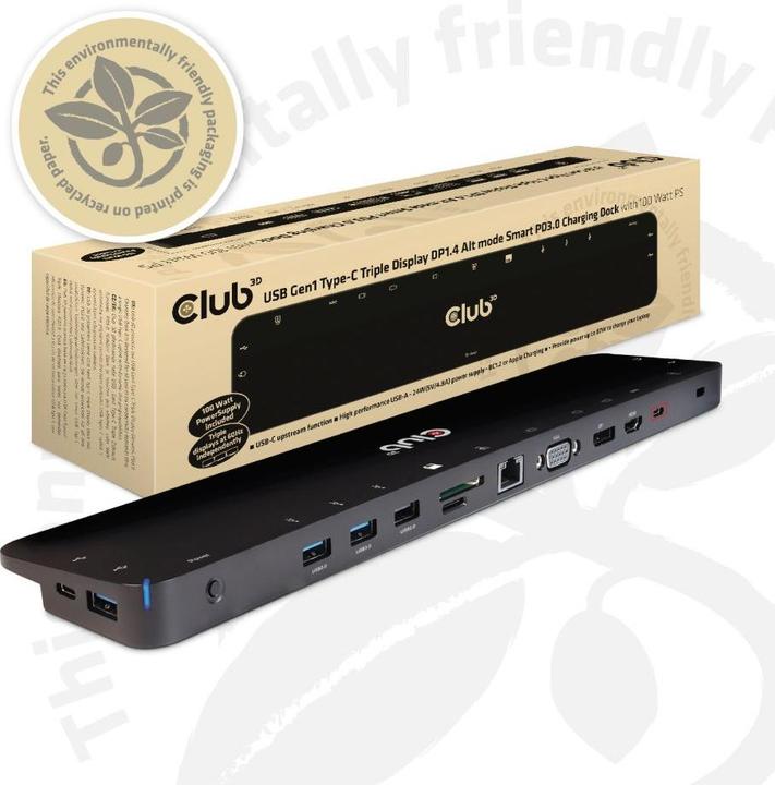 Immagine prodotto Club 3D Club3D ChargingDock USB-C ->5xUSB3/DP/HDMI/VGA/LAN (USB-C, 7 porte)