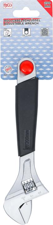 Actual product image BGS Adjustable Wrench with soft Rubber Handle max. 25 mm (26 mm)