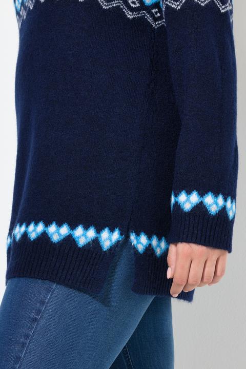 Produktbild Ulla Popken Norweger-Pullover, Rundhals, Langarm, weicher Strick (62)
