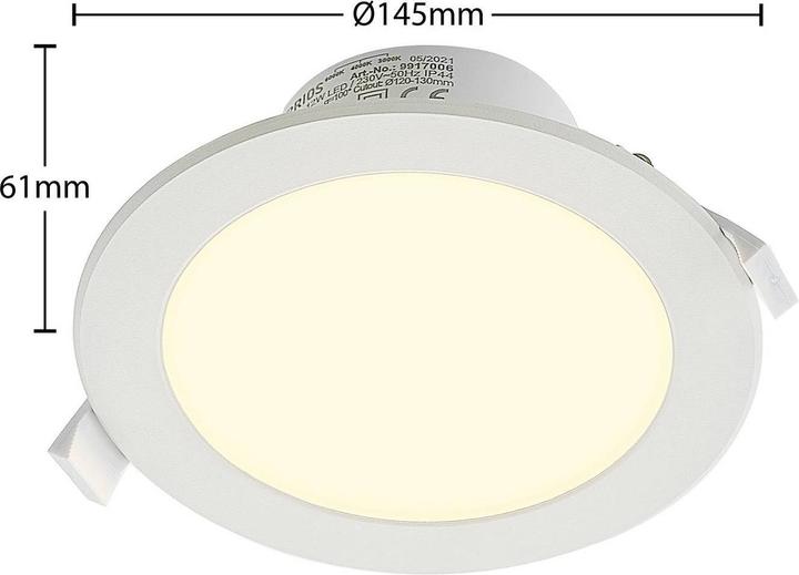 Produktbild Prios Rida LED-Einbaustrahler, CCT, 14,5 cm, 12 W (1060 lm)
