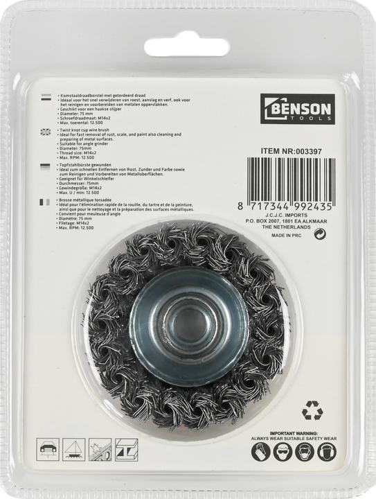 Actual product image Benson Wire cup brush twisted, grinder 75 mm