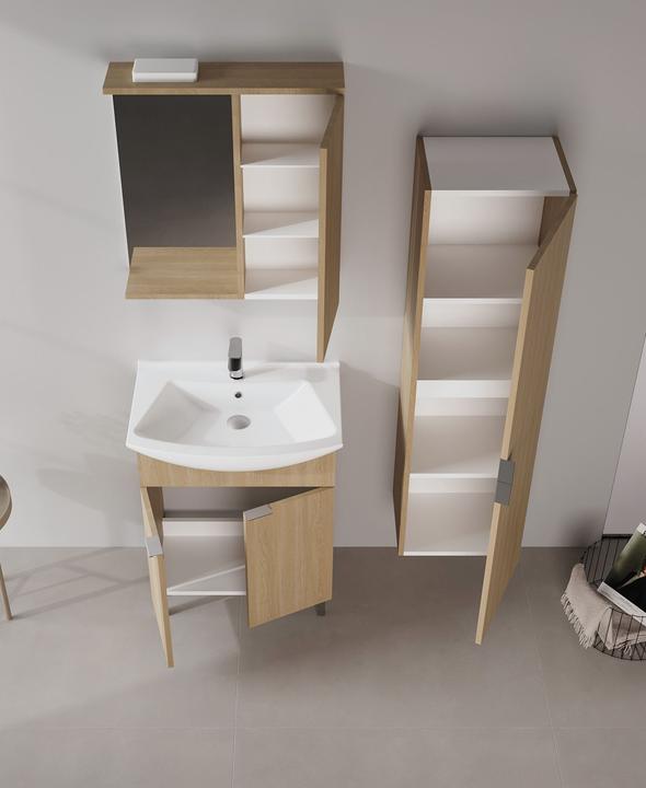 Produktbild Homitis Purus 65 Bathroom Cabinet With Sink & Mirror Set (2 Pieces)