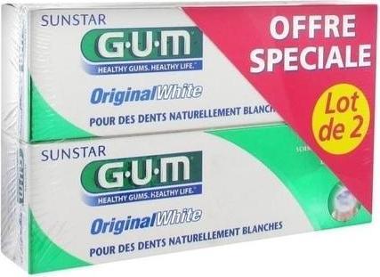 Actual product image GUM Original White Toothpaste 75ml - Pack of 2 (1488 ml)