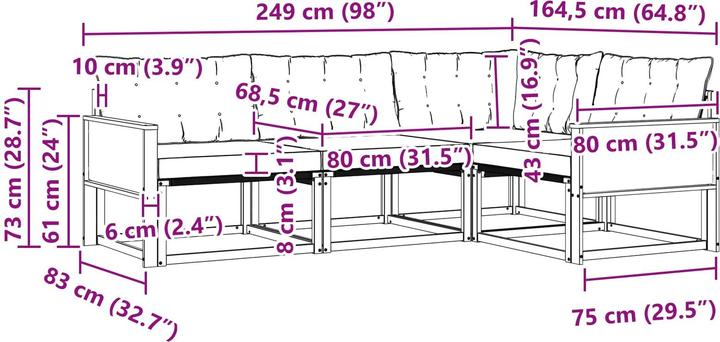 Produktbild vidaXL Outdoor-Sofa