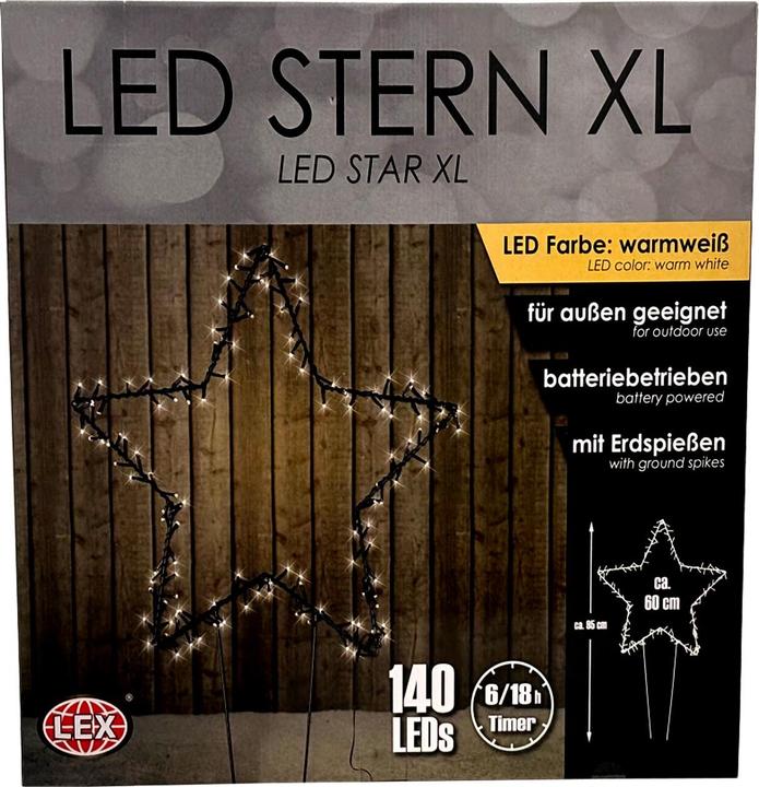 Produktbild Mojawo XXL LED Metall Weihnachtsstern inkl. Netzteil warmweiss 140 LED's