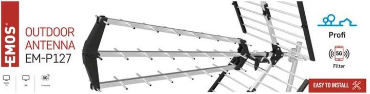Image du produit Emos J0907 (Antenne yagi, 25 dB, LTE, DVB-T / -T2)