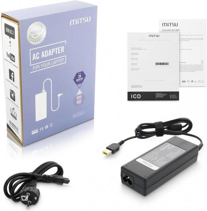 Productafbeelding Mitsu notebook lader 20v 4.5a prostoktny 11.0x4.5 pin - Yoga (90 W)