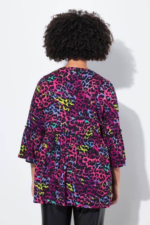 Image du produit Angel of Style Bluse, A-Linie, farbiger Leo-Print, Volants (50)