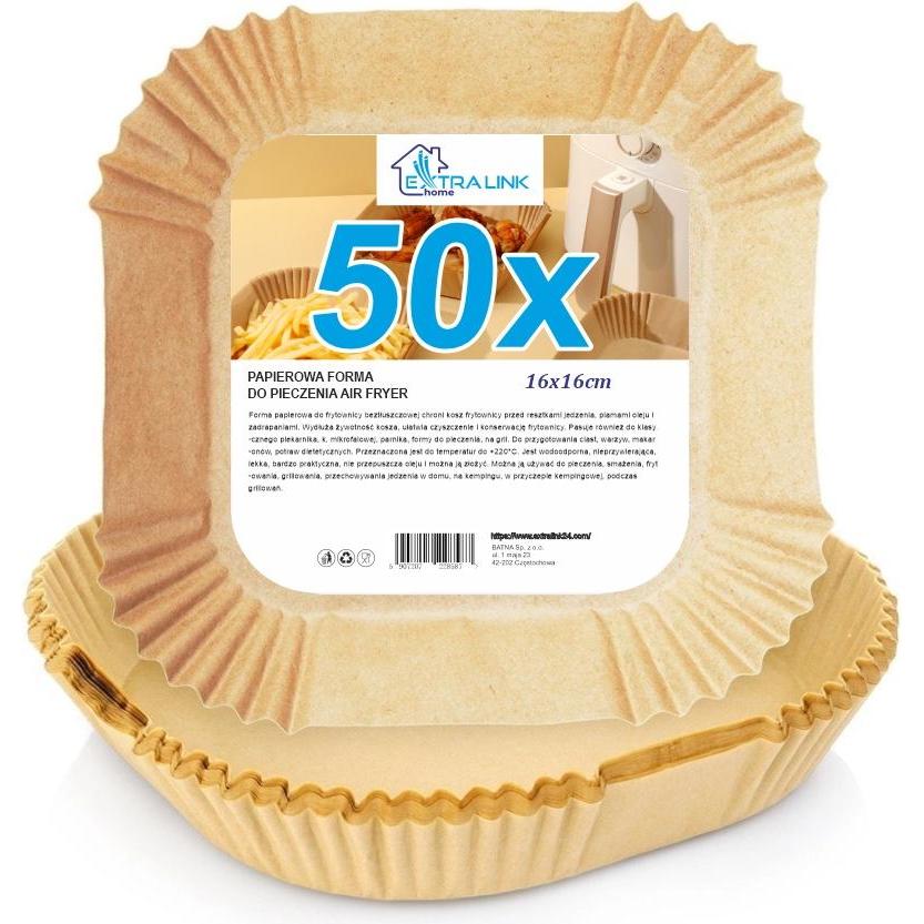 Extralink HOME PAPIER-EINLAGEN FÜR FRITTEUSE 16X16CM (50STK), Friggitrice