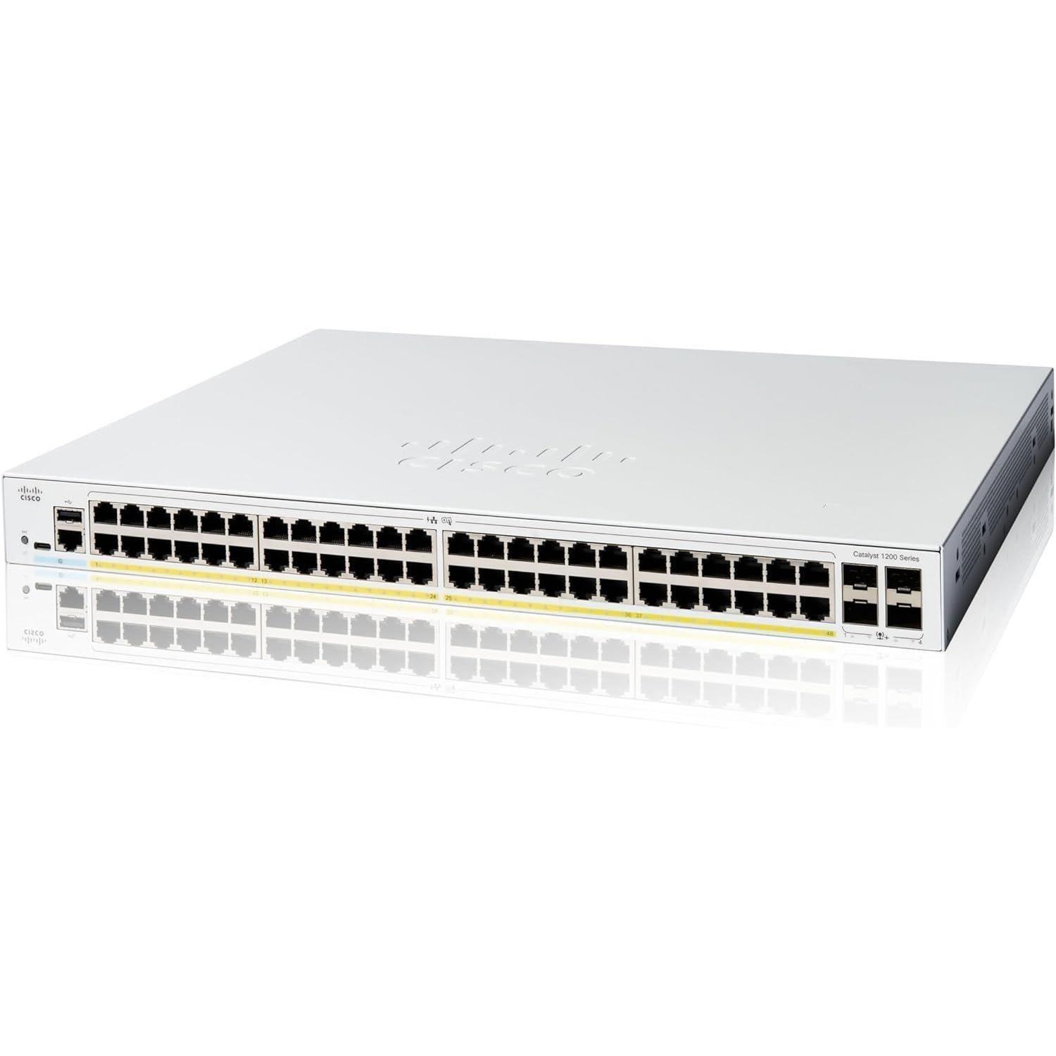 Cisco Switch Catalyst C1200-48P-4X (48xGbE,4xSFP+,48xPoE+,375W) - RINNOVO, Switch di rete