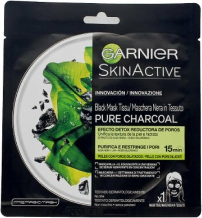 Actual product image Garnier PURE CHARCOAL black mask tissu detox effect