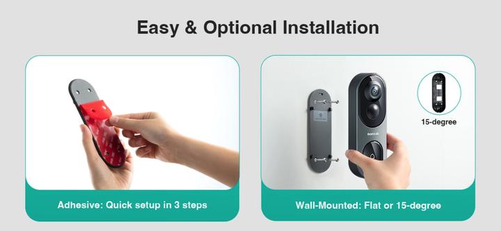 Immagine prodotto Botslab Campanello video, capacità 6400mAh, visione grandangolare a 180°, memoria interna 32G, rilevamento (WiFi)