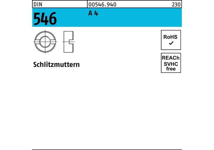 Produktbild Schlitzmutter DIN 546 M 4 A 4