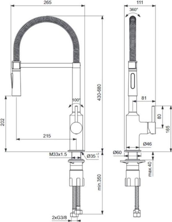 Produktbild Ideal Standard Küchenarmatur mit flexiblen Auslauf Ceralook chrom glänzend BC302AA