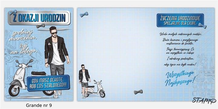 Produktbild Stamp Grande Karte + Umschlag Muster Nr. 09 Geburtstag