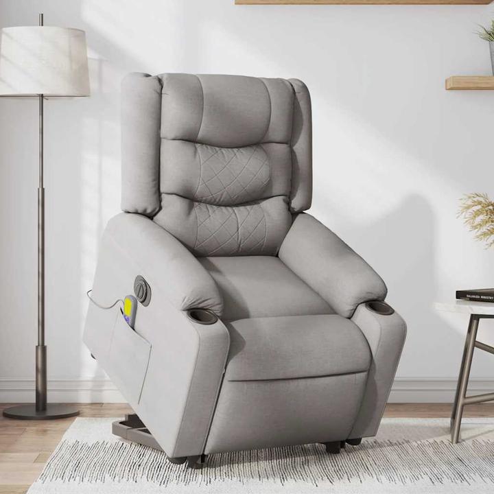 Produktbild VidaXL Massagesessel mit Aufstehhilfe Elektrisch Wolkengrau Stoff