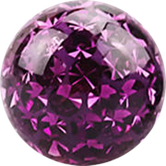 Actual product image Star Piercing Crystal ball violet Epoxy protective layer (without brass, Surgical steel 316L)