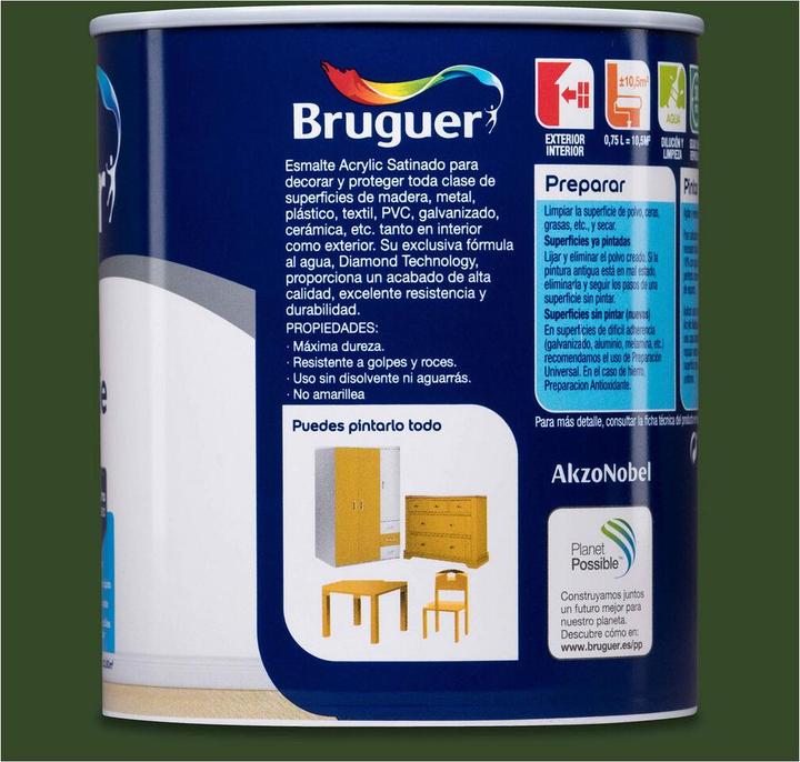 Actual product image Bruguer Acrylic SAT Green Galicia (750 ml)