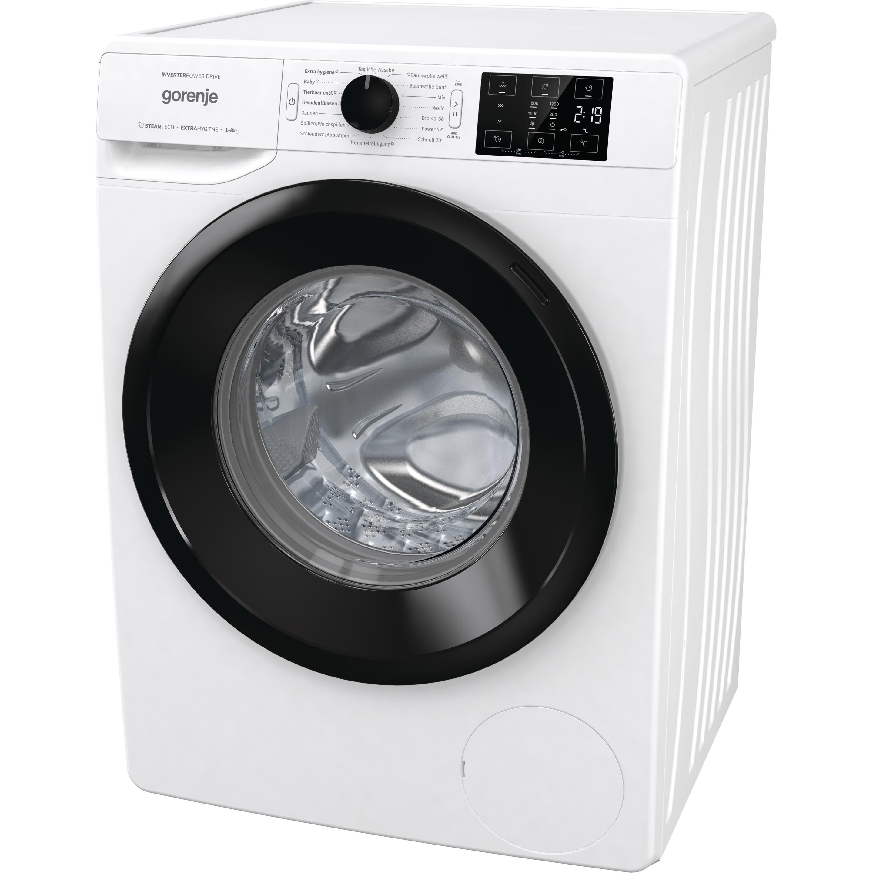 Gorenje WNEI 86 APS Waschmaschine Frontlader A, Waschmaschine, Schwarz