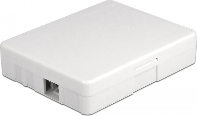 Produktbild Delock LWL Anschlussdose zur Wandmontage für 2 x SC Simplex oder LC Duplex weiss (Spleissbox)