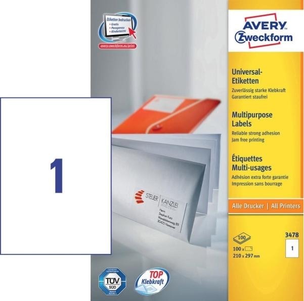 Actual product image Avery Universal labels