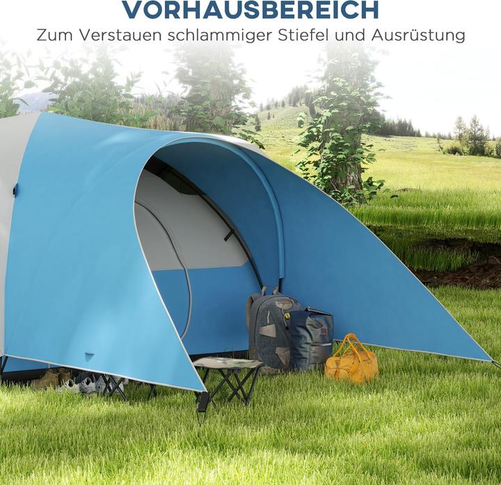 Actual product image Outsunny Tunnelzelt Polyester Blau (Tunnel tent, 6 persons)
