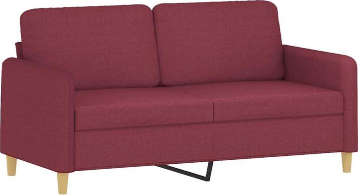 Actual product image vidaXL 2-seater sofa with decorative cushions wine red 140 cm fabric, colour (2 person sofa)