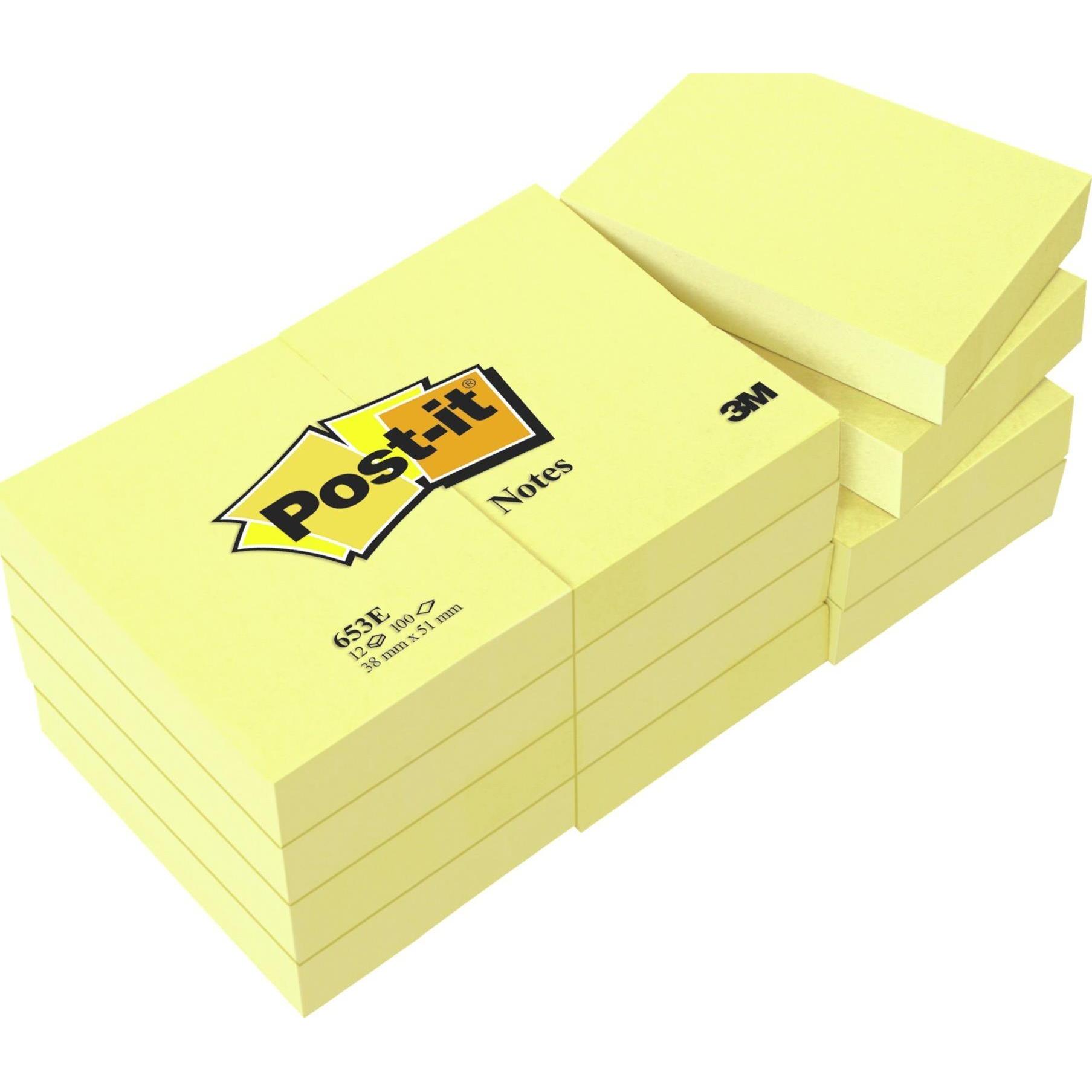 3M, Haftnotiz, Post-it Notes 653E gelb38x51 mm (38 x 51 mm)
