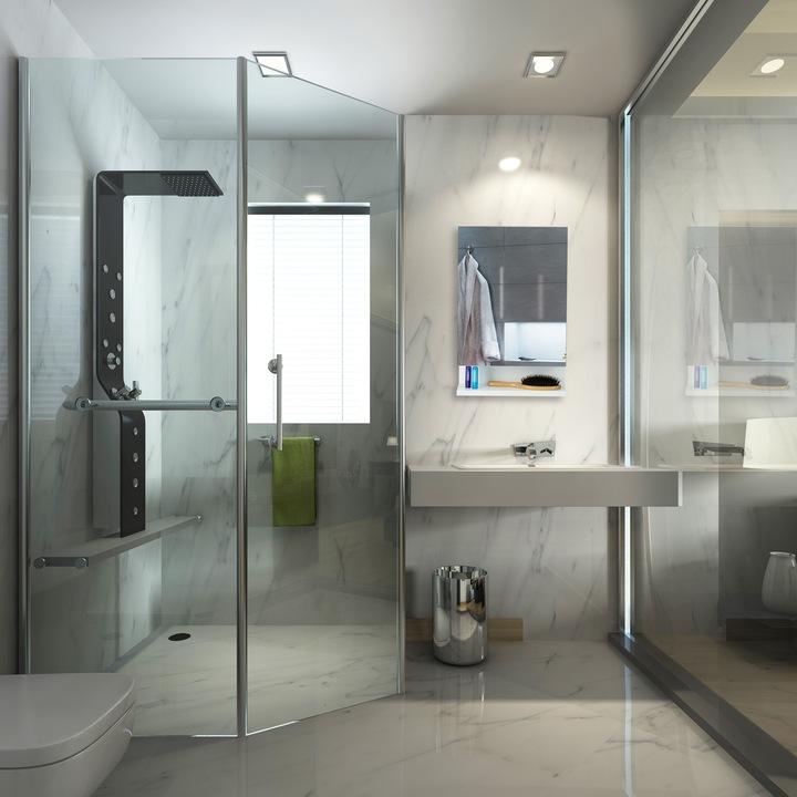 Immagine prodotto Relaxdays Mobile per specchio da bagno con presa di corrente (35 x 12 x 55 cm)