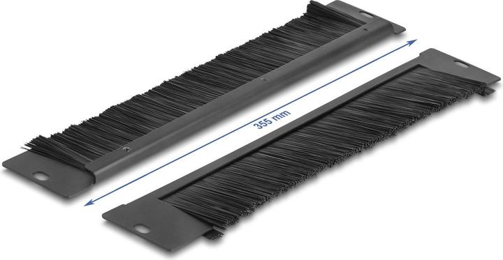 Produktbild Delock Bürstenleiste universell 350 x 55 mm 13 Rack, Schwarz