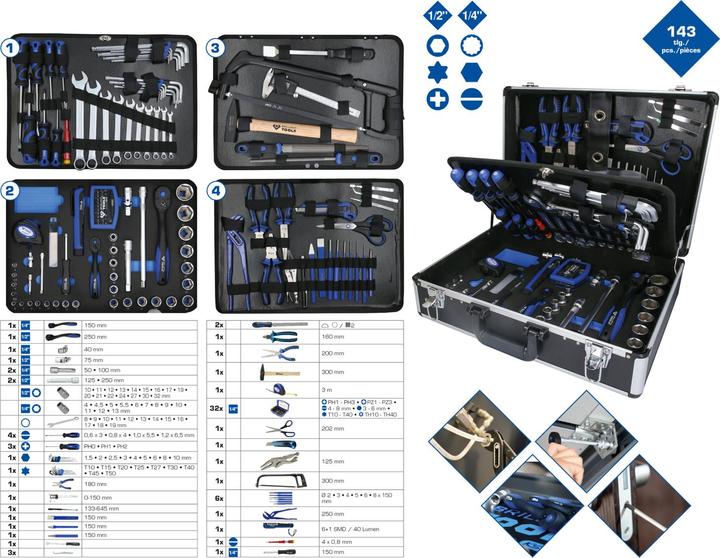 Immagine prodotto Brilliant Tools BT024143 Set di valigie universali, 143 pezzi. (143 pezzi)