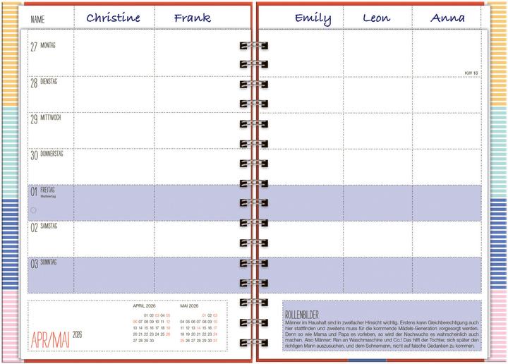 Produktbild Mama AG Familienplaner Buch A5 2026 (15.2 x 23.2 cm, Deutsch)