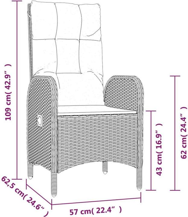 Image du produit vidaXL Garten Essgruppe (150 x 90 x 75 cm)