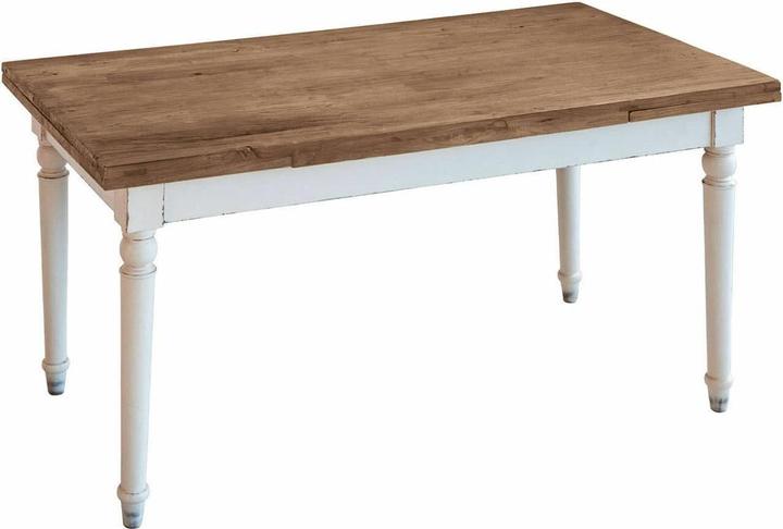 Image du produit Loberon Table Bradford blanc/marron (78 x 160 x 90 cm)